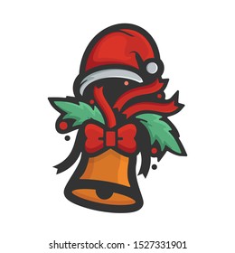 christmas bell logo vector design awesome icon mascot