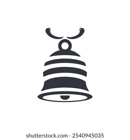 Navidades Bell Logo Icono de Vector Ilustración de Plantilla