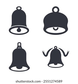 Ilustração de modelo de ícone de vetor de logotipo de Bell de Natal