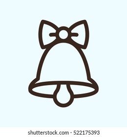 Christmas Bell Minimalistic Flat Line Outline Stroke Icon Pictogram Symbol Set 
