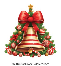 christmas bell on white background