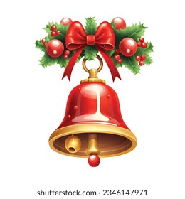 christmas bell on white background