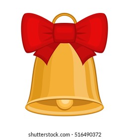 Christmas bell on white background.