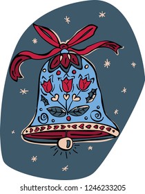 Christmas bell ornament vector