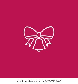 christmas bell outline icon vector, can be used for web and mobile design