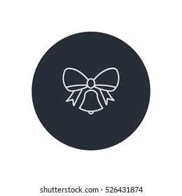 christmas bell outline icon vector, can be used for web and mobile design