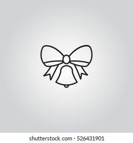 christmas bell outline icon vector, can be used for web and mobile design