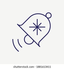 Christmas Bell Outline Vector Icon