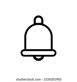 Christmas bell pixel perfect flat vector line icon isolated on a white background for web and mobile use.