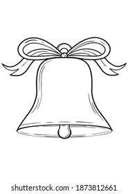 Christmas bell with ribbon bow