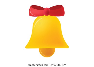 Christmas Bell with Ribbon Sticker Design