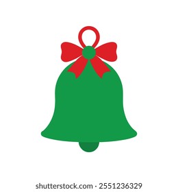 Christmas Bell Silhouette on White Background. Minimalist Festive Decoration for Holiday Designs