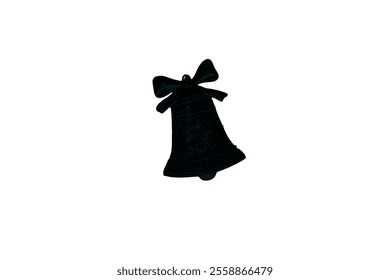 Christmas bell silhouette vector art white background illustration