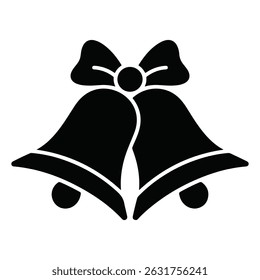 Christmas Bell Silhouette Vector Illustration 