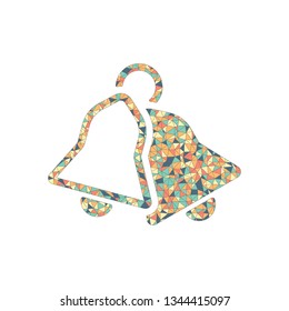christmas bell. simple silhouette. Colored mosaic with polygons