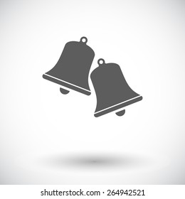 Christmas bell. Single flat icon on white background. Vector illustration.