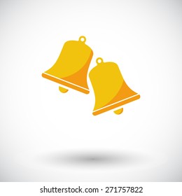 Christmas bell. Single flat icon on white background. Vector illustration.