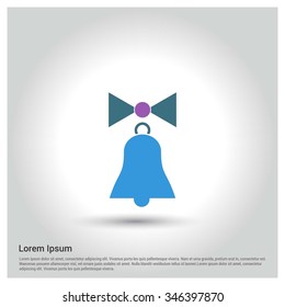 Christmas bell. Single flat icon on white background. Vector illustration.