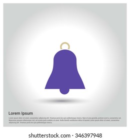 Christmas bell. Single flat icon on white background. Vector illustration.