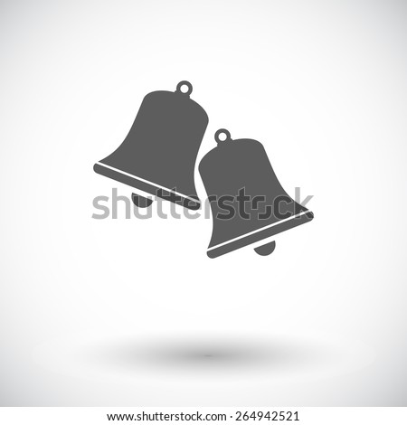 Christmas bell. Single flat icon on white background. Vector illustration.