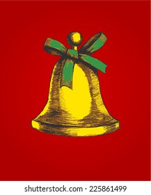 Christmas bell in sketch style illustration