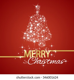 Christmas bell symbol stars red background