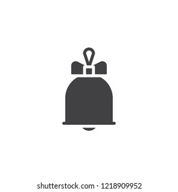 Christmas Bell Toy vector icon. filled flat sign for mobile concept and web design. Xmas bauble bell simple solid icon. Symbol, logo illustration. Pixel perfect vector graphics