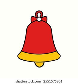 Christmas bell vector, Vector of holiday bell icon silhouette isolated