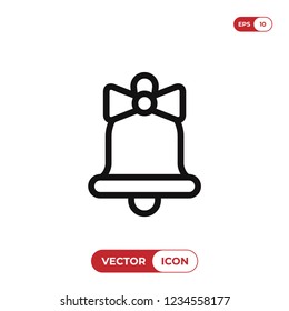 Christmas bell vector icon