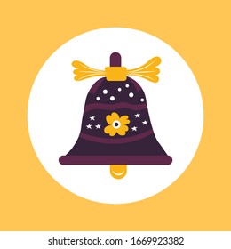 Christmas bell vector icon flat design