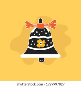 Christmas bell vector icon flat design