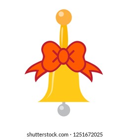 christmas bell vector icon isolated on white background