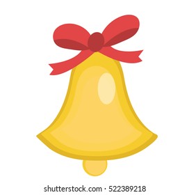 Christmas bell vector icon. Isolated on white background.