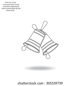 Christmas bell. Vector illustration.