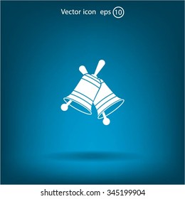 Christmas bell. Vector illustration.