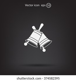 Christmas bell. Vector illustration.