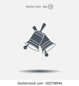 Christmas bell. Vector illustration.