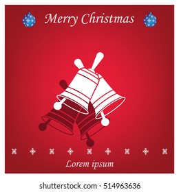 Christmas bell. Vector illustration.