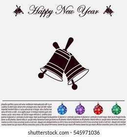 Christmas bell. Vector illustration.