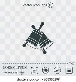 Christmas bell. Vector illustration.