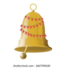 
Christmas bell. Vector illustration. Christmas garland.