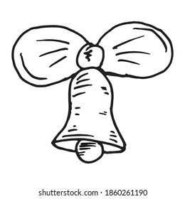 Weihnachtsglocke. Vektorgrafik einer Glocke zu Weihnachten. Handgezeichnet.