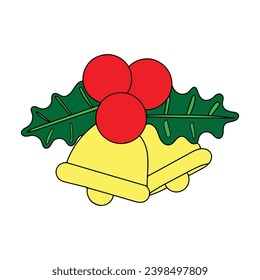 christmas bell vector illustration, for sticker