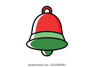 Christmas bell vector line art, clipart illustration with isolated on white background
