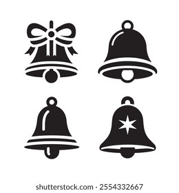 Christmas bell vector silhouette art illustration bundle