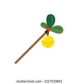 Christmas bell vector. stick. leaf. symbol. logo design.
