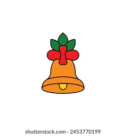 christmas bell vector type icon