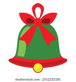 Christmas bell vector white background.