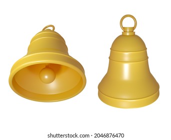 Christmas bells 3D with transparent background