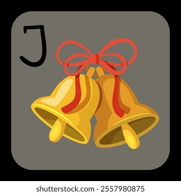 christmas bells alphabet letter j